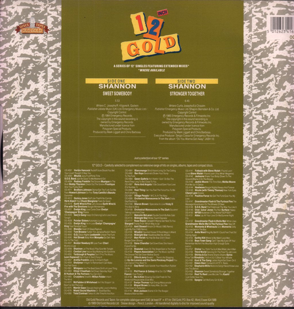 Shannon - Sweet Somebody - 12 Inch