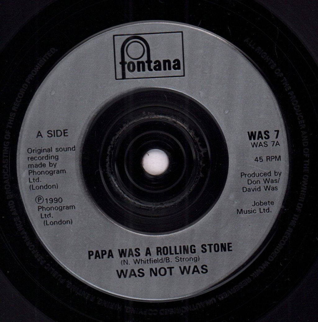 Was Not Was - Papa Was A Rolling Stone - 7 Inch