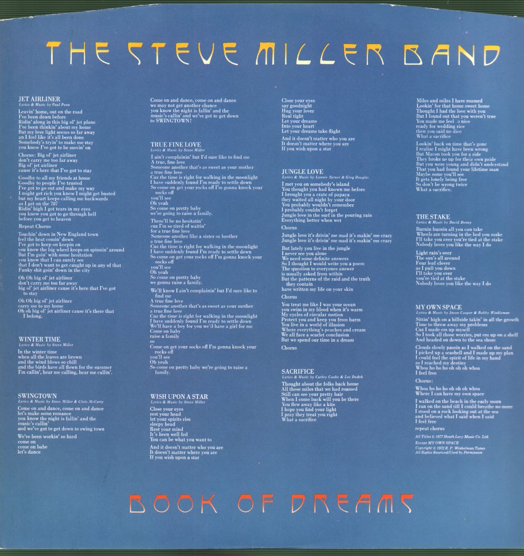 Steve Miller Band - Book Of Dreams - Lp