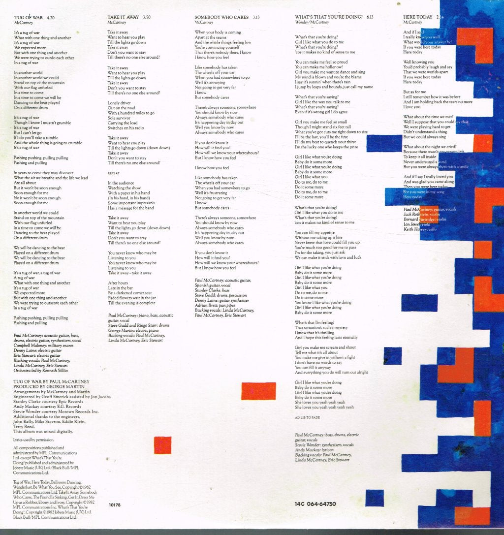 Paul McCartney - Tug Of War - Lp
