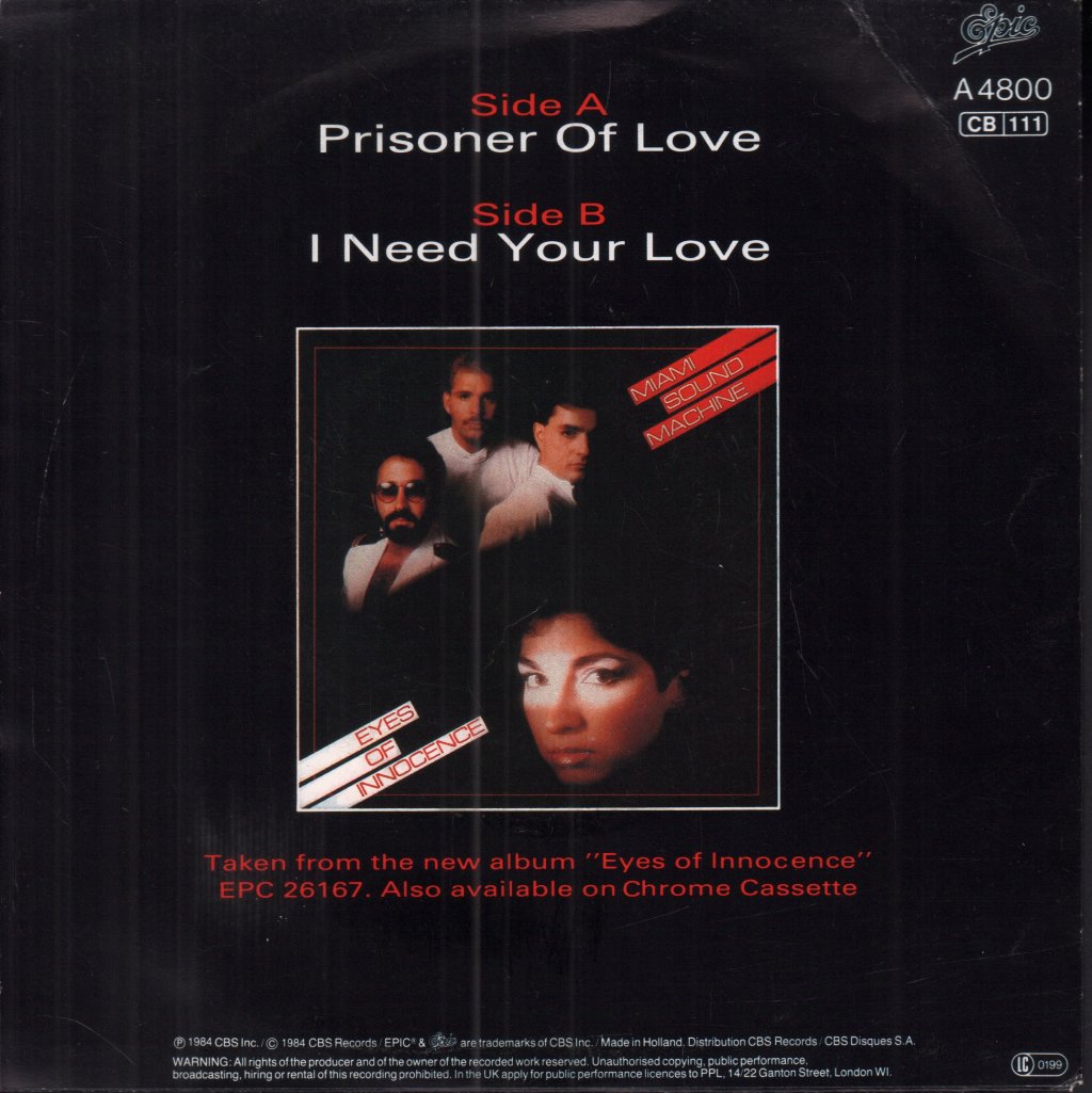 Miami Sound Machine - Prisoner Of Love - 7 Inch