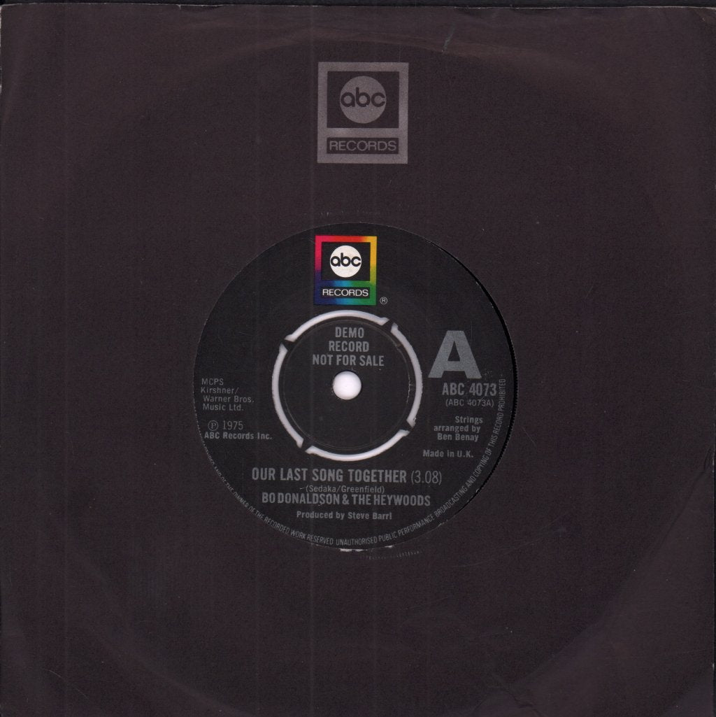 Bo Donaldson And The Heywoods - Our Last Song Together - 7 Inch