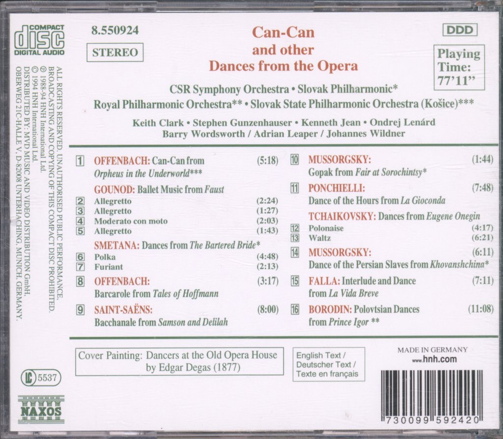 Various Artists - Can-Can And Other Dances From The Opera - Cd