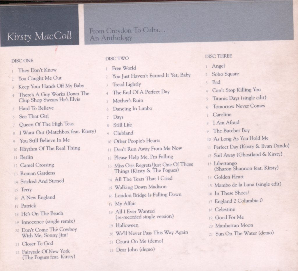 Kirsty MacColl - From Croydon To Cuba... An Anthology - Cd Set