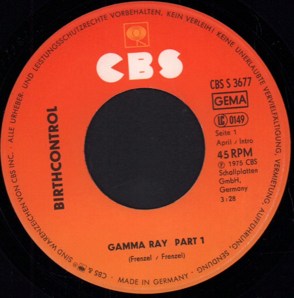 Birth Control - Gamma Ray Part 1+2 - 7 Inch