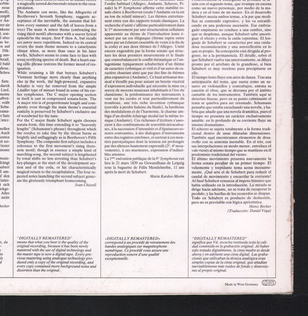 Karl Bohm / Dresden State Orchestra - Franz Schubert - Symphony No. 9 - Lp