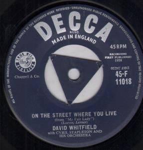 David Whitfield - On The Street Where You Live - 7 Inch