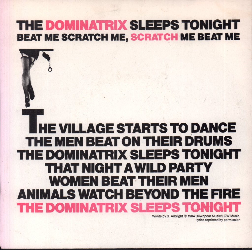 Dominatrix - Sleeps Tonight - 7 Inch