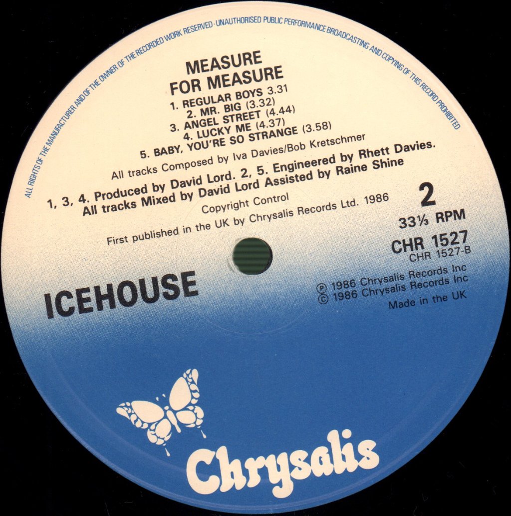 Icehouse - Measure For Measure - Lp