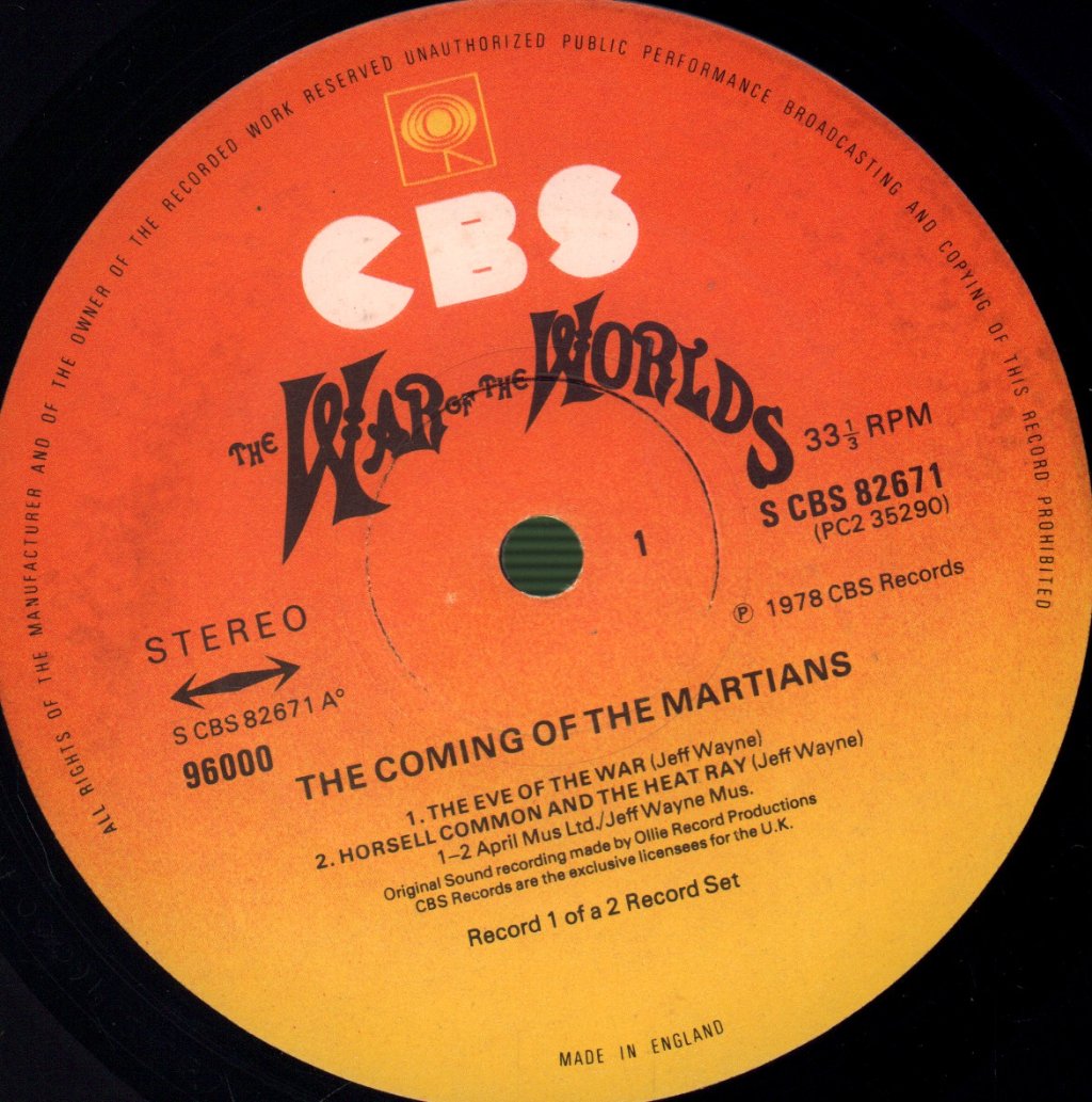 Jeff Wayne - War Of The Worlds - Double Lp