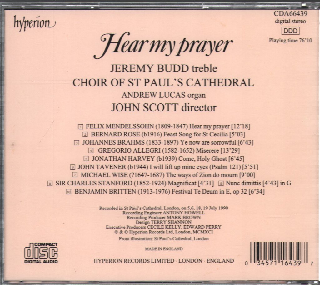 Jeremy Budd - Hear My Prayer - Cd