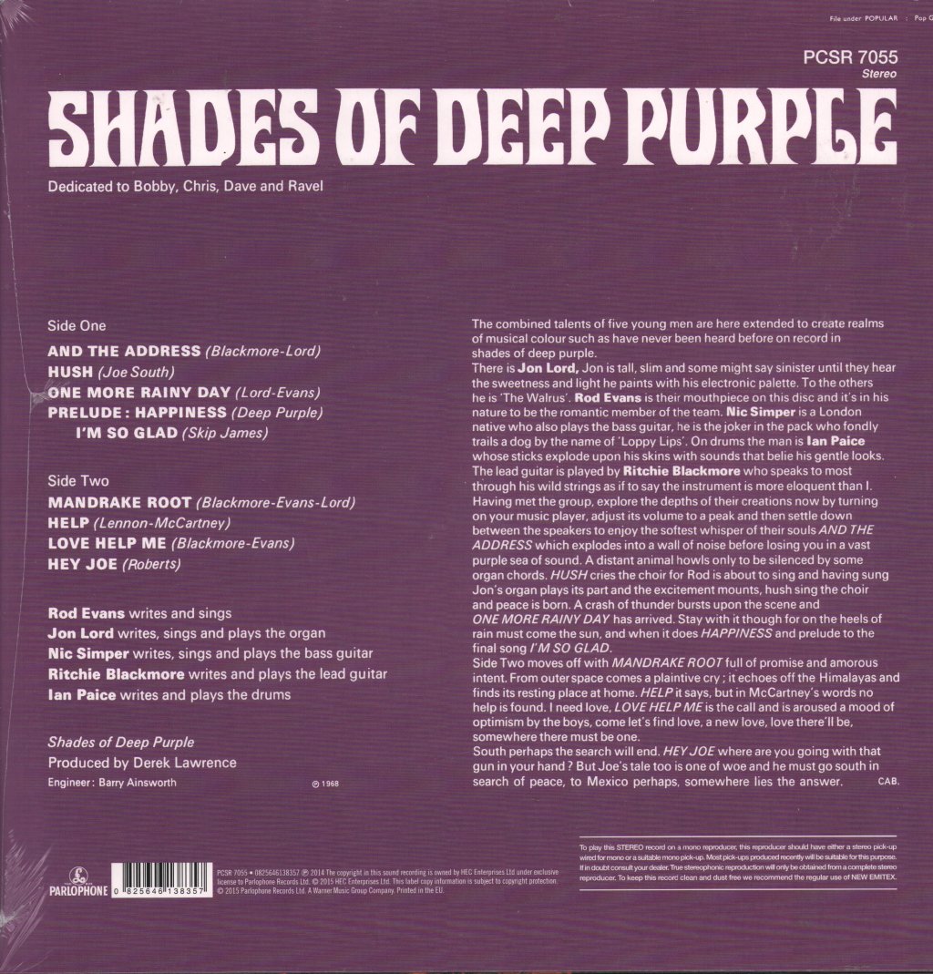 Deep Purple - Shades Of Deep Purple - Lp