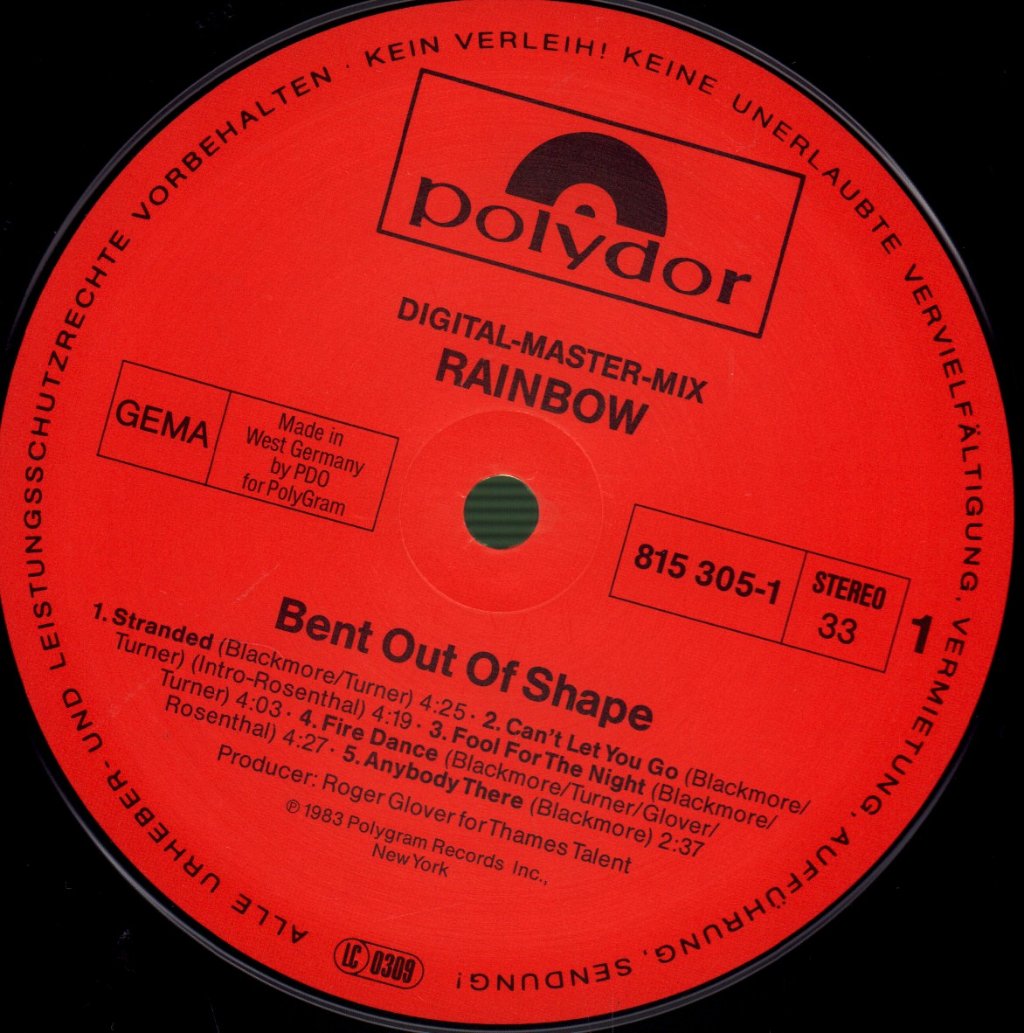 Rainbow - Bent Out Of Shape - Lp