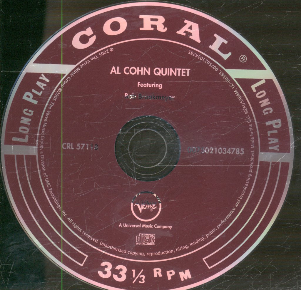 Bob Brookmeyer - Al Cohn Quintet Featuring Bobby Brookmeyer - Cd