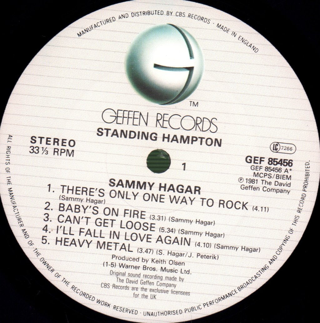 Sammy Hagar - Standing Hampton - Lp