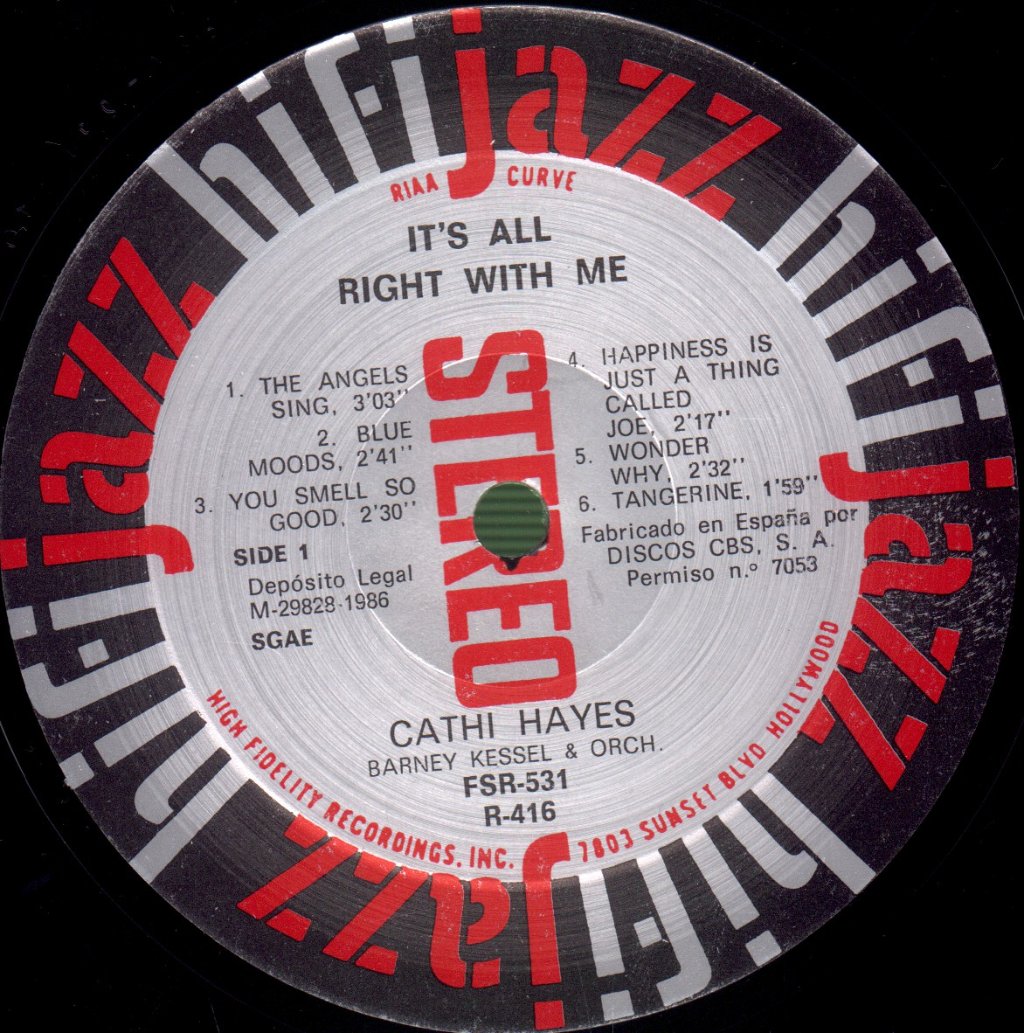 Cathy Hayes - It's All Right With Me - Lp