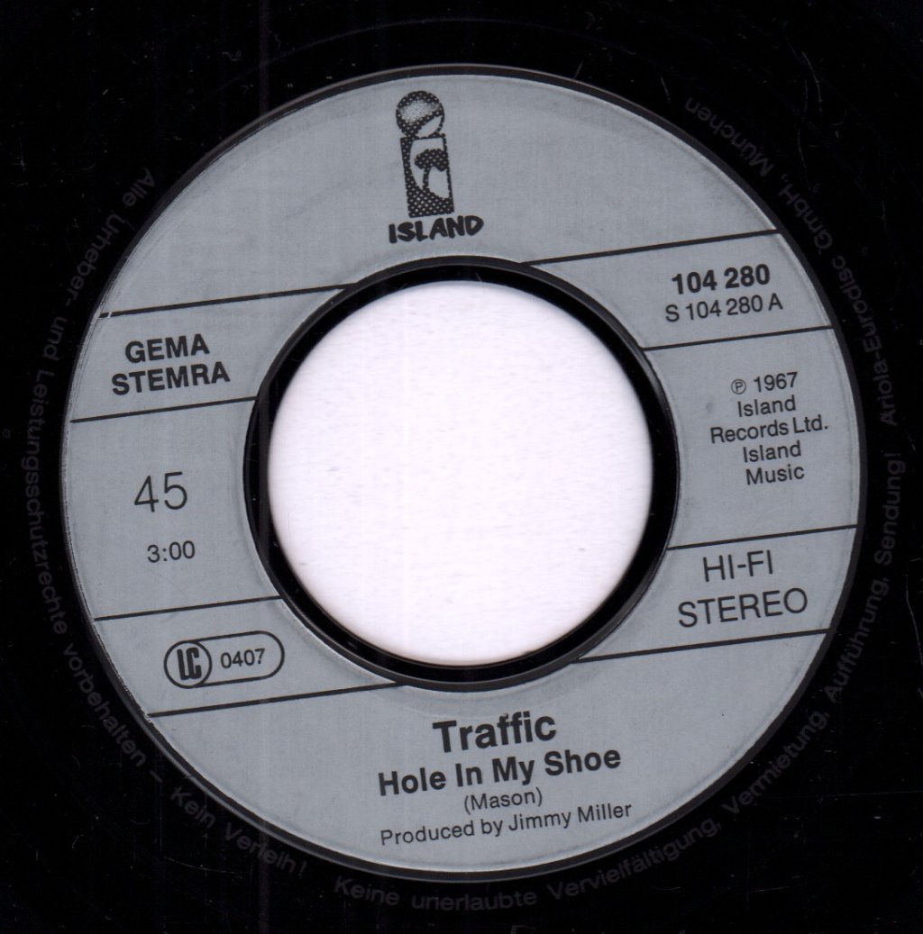 Traffic - Hole In My Shoe - 7 Inch