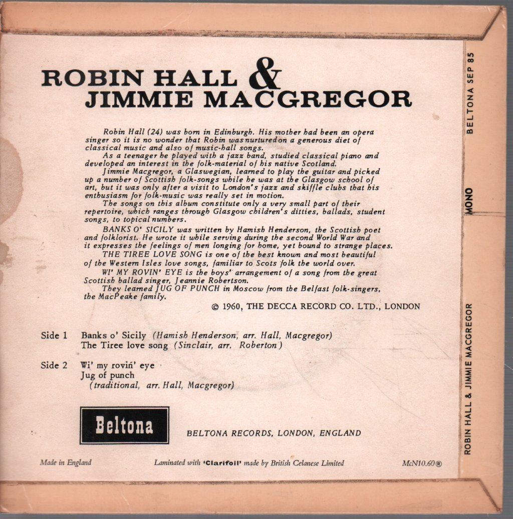 Robin Hall And Jimmie MacGregor - Banks O' Sicily - 7 Inch
