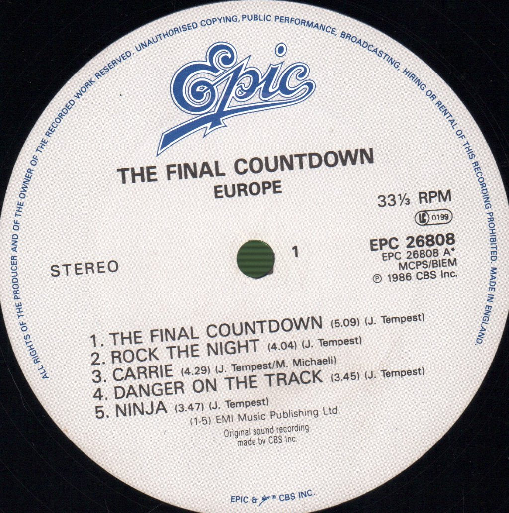Europe - Final Countdown - Lp