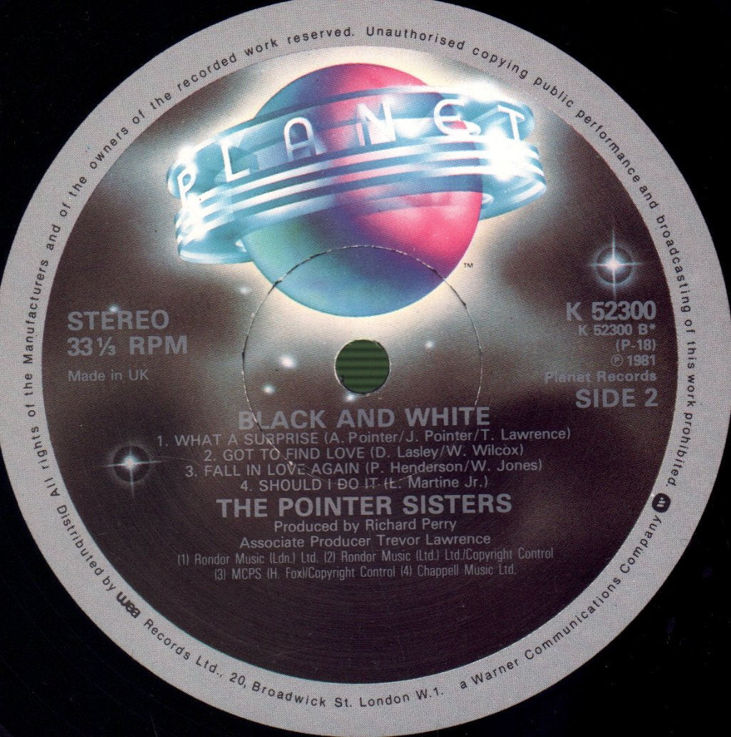 Pointer Sisters - Black And White - Lp