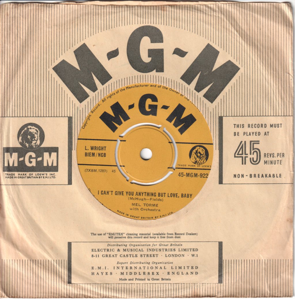 Mel Tormé - There's No Business Like Show Business - 7 Inch