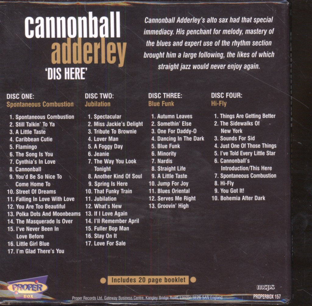 Cannonball Adderley - 'Dis Here' - Cd Set