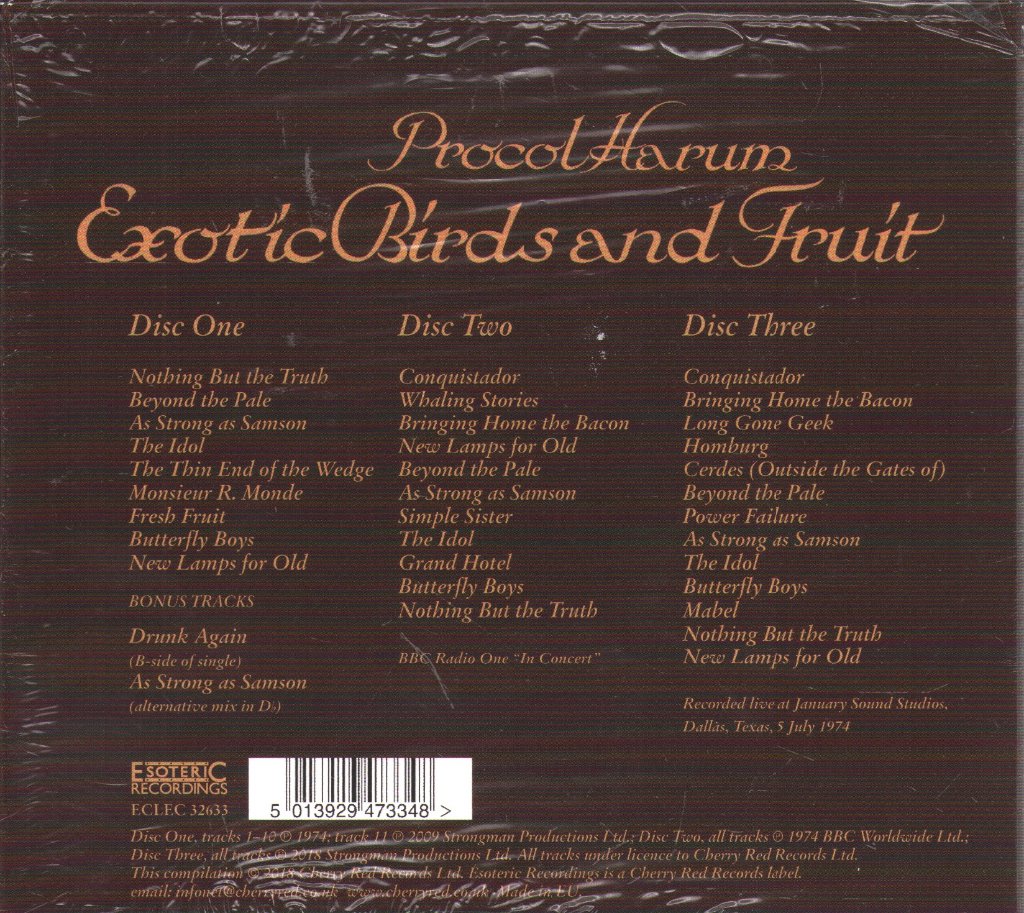 Procol Harum - Exotic Birds And Fruit - Cd Set