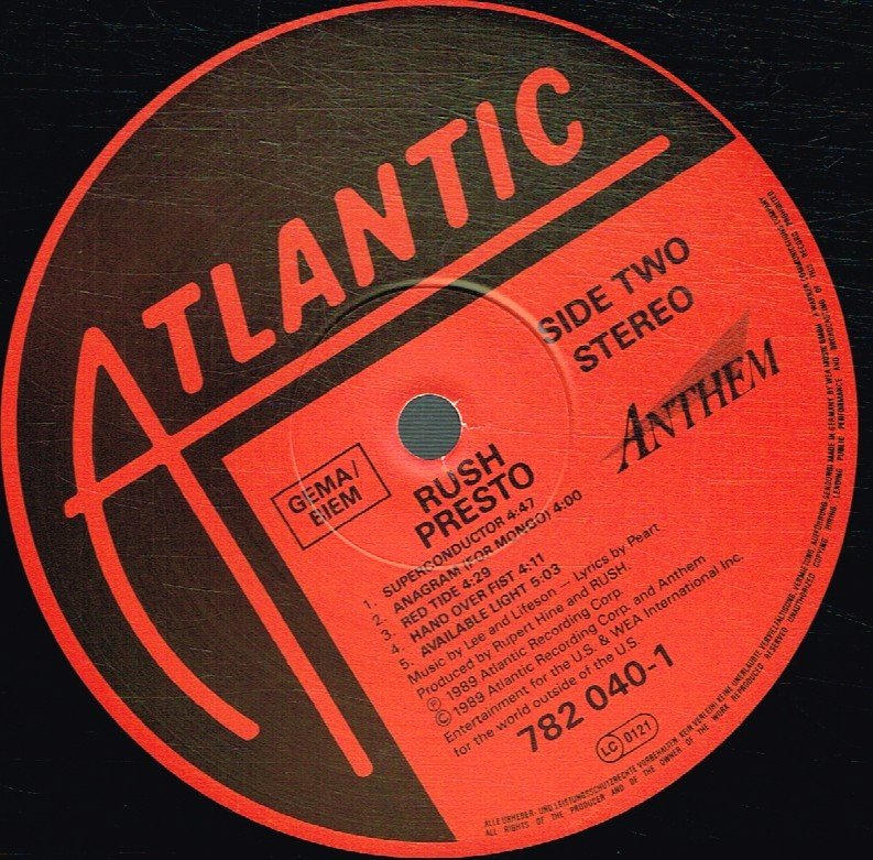 Rush - Presto - Lp