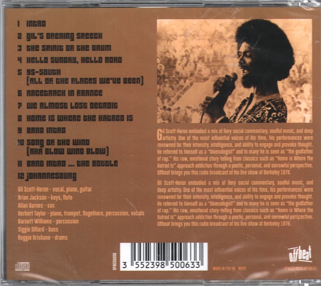 Gil Scott-Heron - Berkeley Live 1978 - Cd