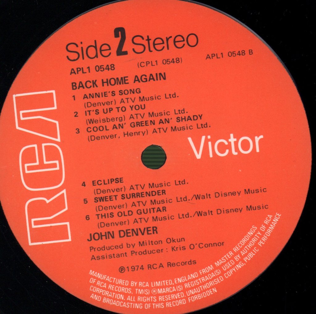 John Denver - Back Home Again - Lp