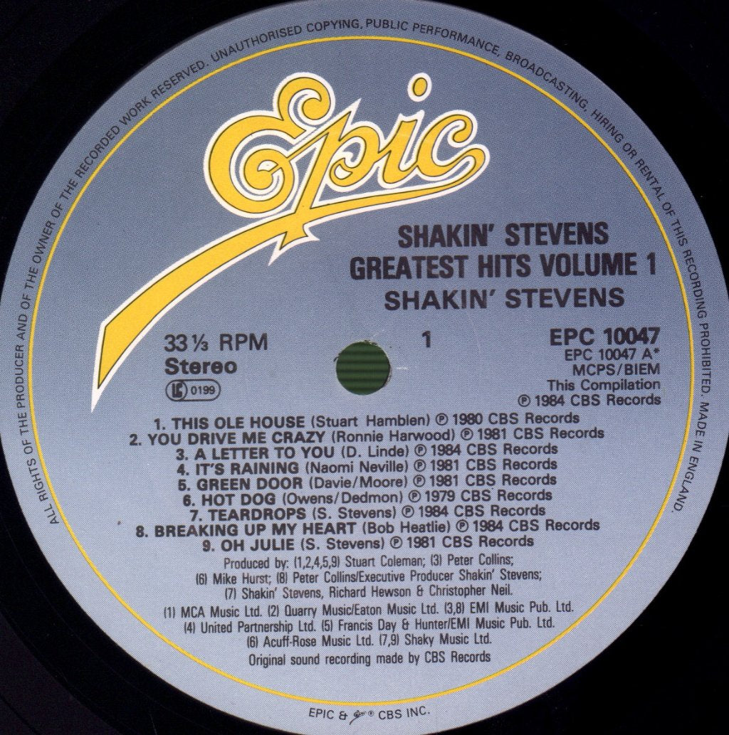 Shakin Stevens - Greatest Hits Volume 1 - Lp