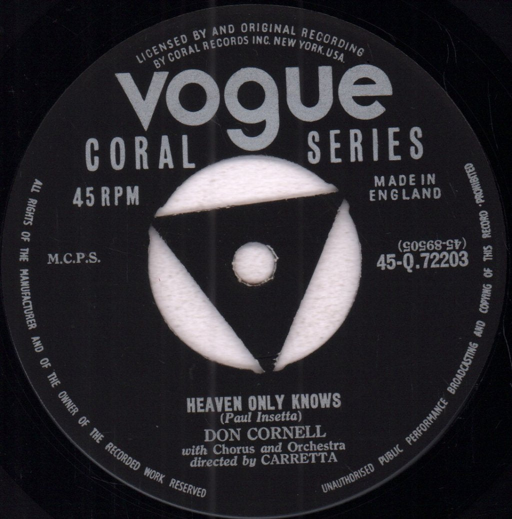 Don Cornell - Heaven Only Knows - 7 Inch