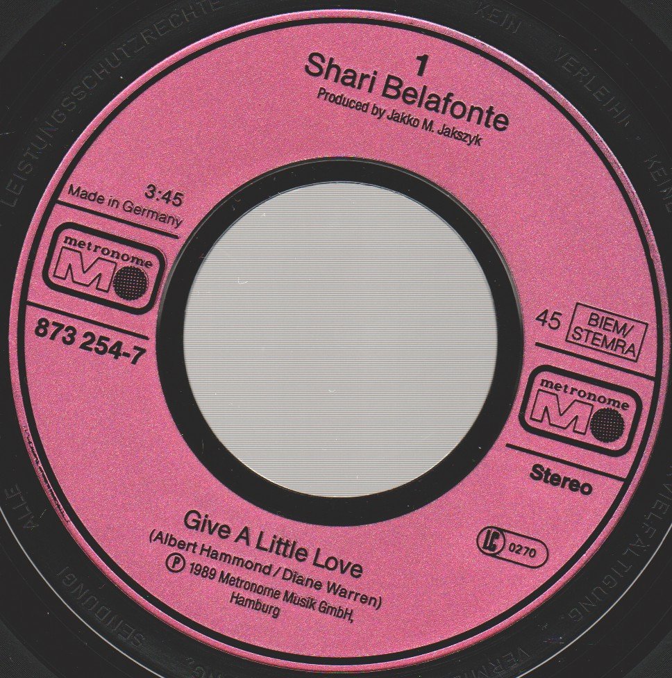 Shari Belafonte - Give A Little Love - 7 Inch