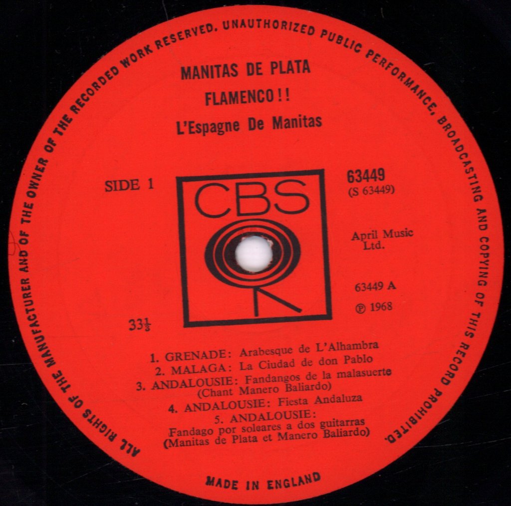 Manitas De Plata - Flamenco L'Espagne De Manitas - Lp