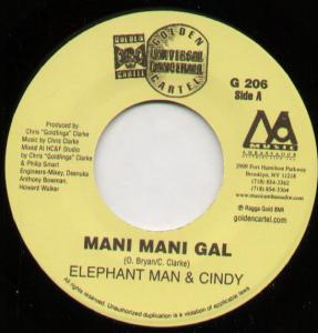 Elephant Man And Cindy/Gadget Aka Bomson - Mani Mani Girl/Mudslide - 7 Inch