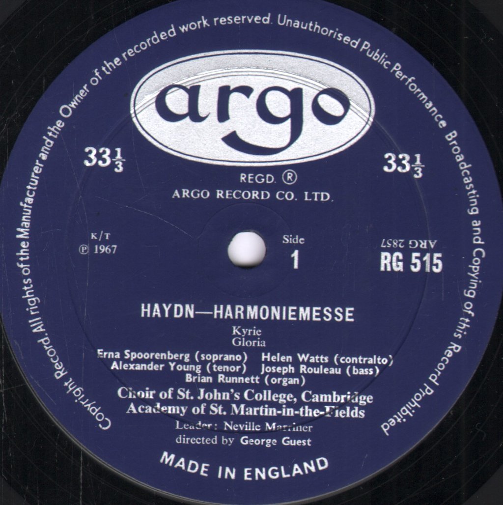 Erna Spoorenberg / Helen Watts / Alexander Young / Joseph Rouleau - Haydn - Harmoniemesse - Lp