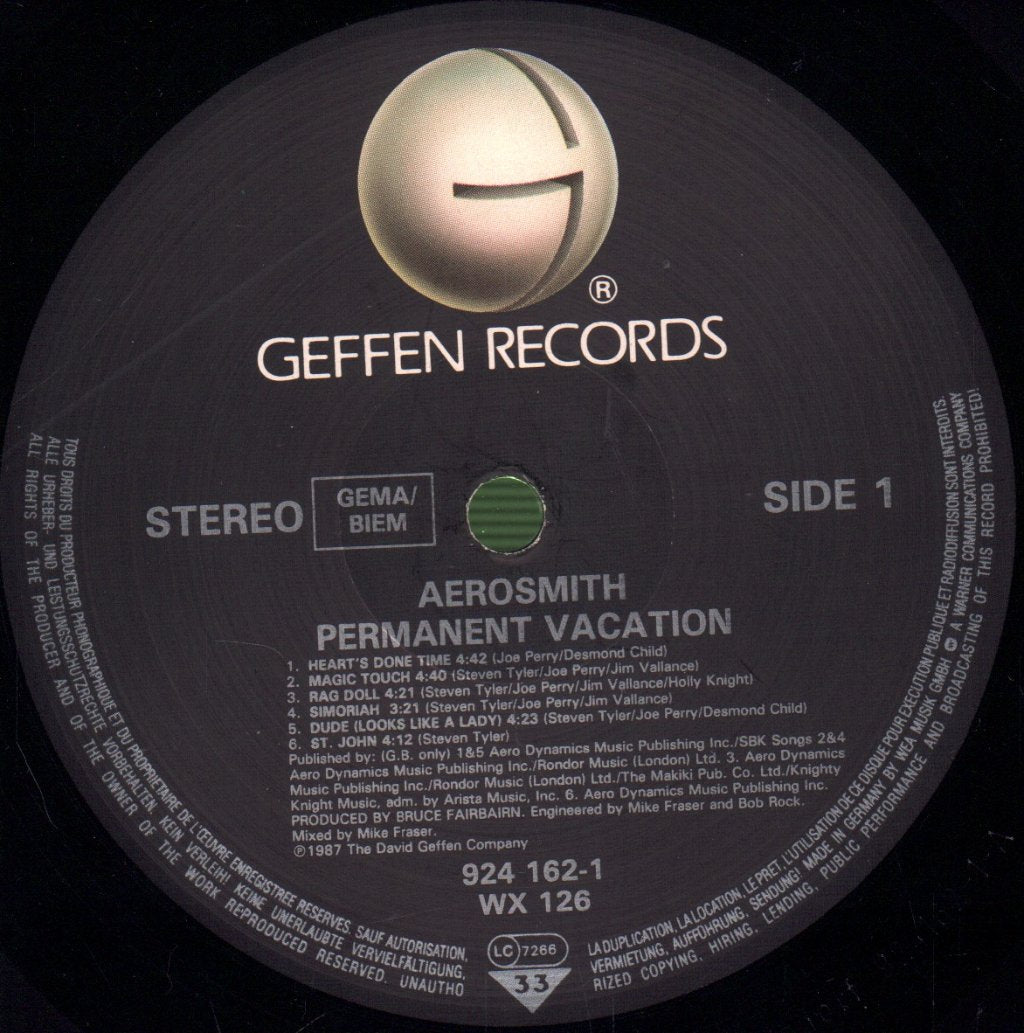 Aerosmith - Permanent Vacation - Lp
