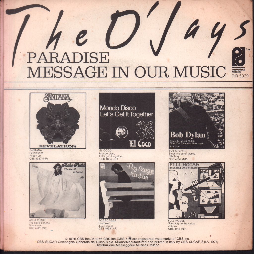 O'Jays - Paradise - 7 Inch