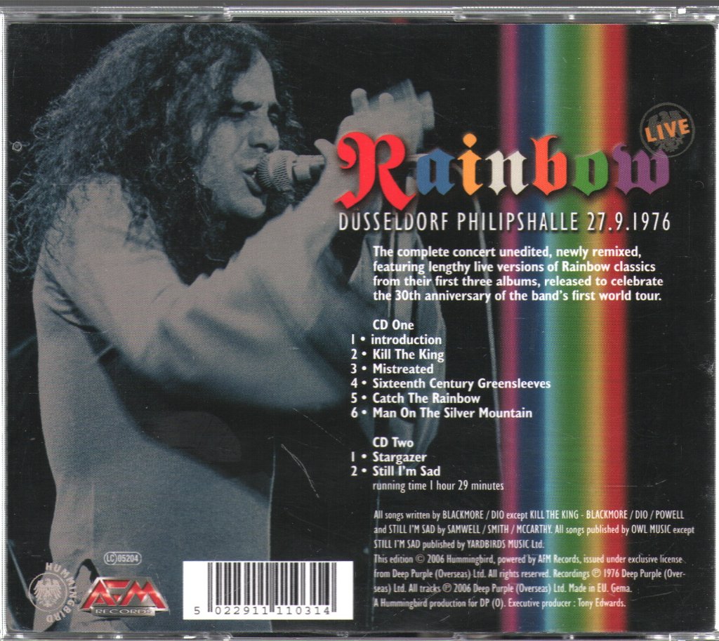 Rainbow - Live In Düsseldorf 1976 - Düsseldorf Philipshalle 27.9.1976 - Double Cd