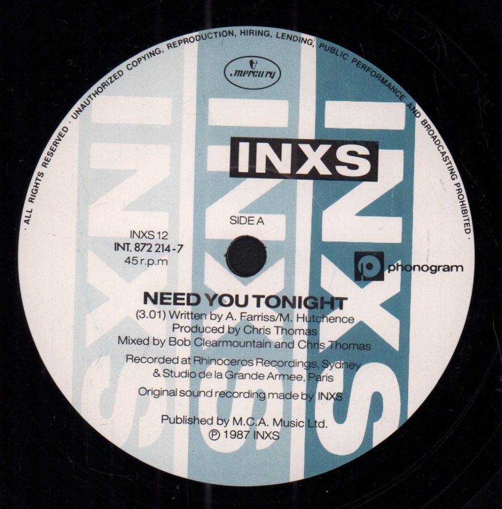 INXS - Need You Tonight - 7 Inch