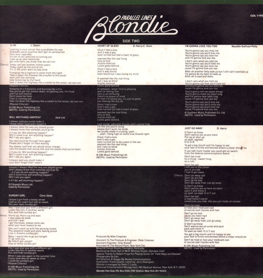 Blondie - Parallel Lines - Lp