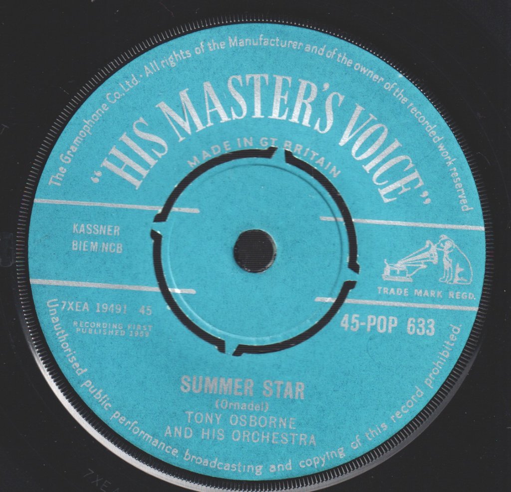 Tony Osborne And His Orchestra - Summer Star - 7 Inch