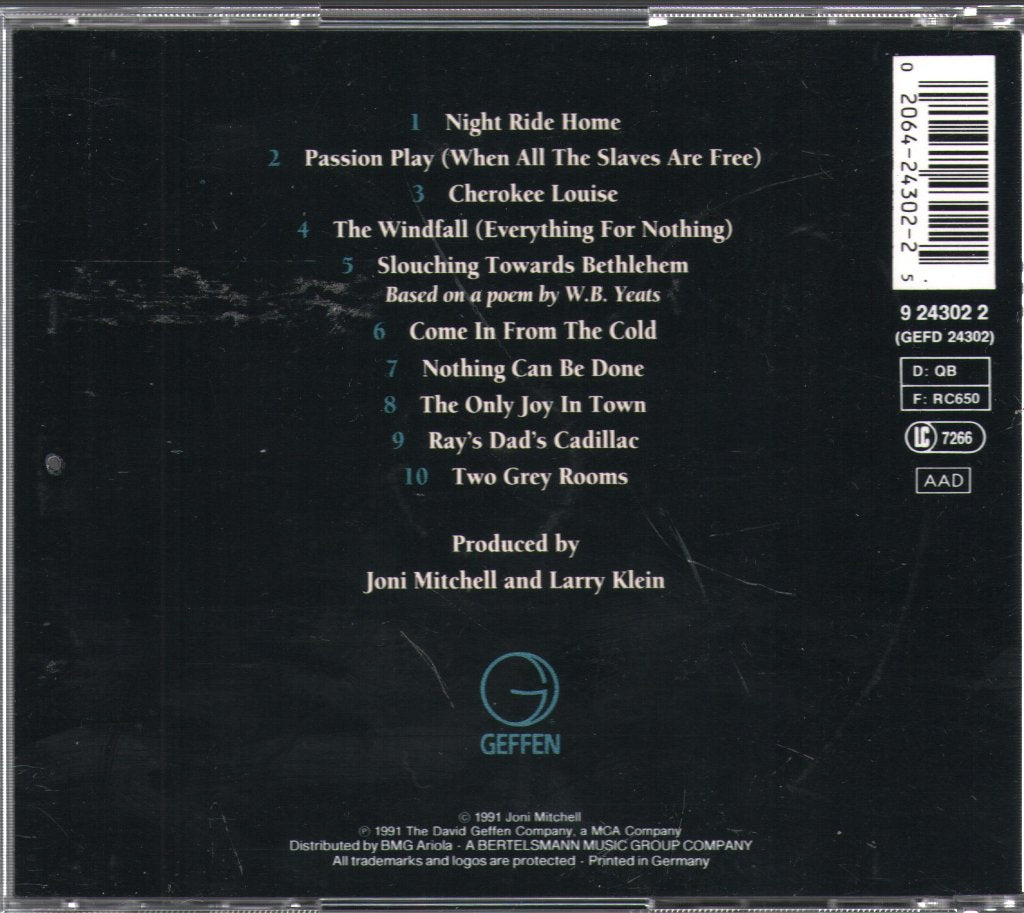 Joni Mitchell - Night Ride Home - Cd