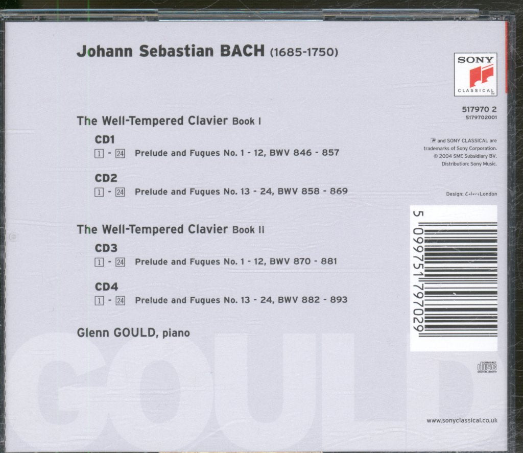 Glenn Gould - Bach - Well-Tempered Clavier Book I & II - Cd Set