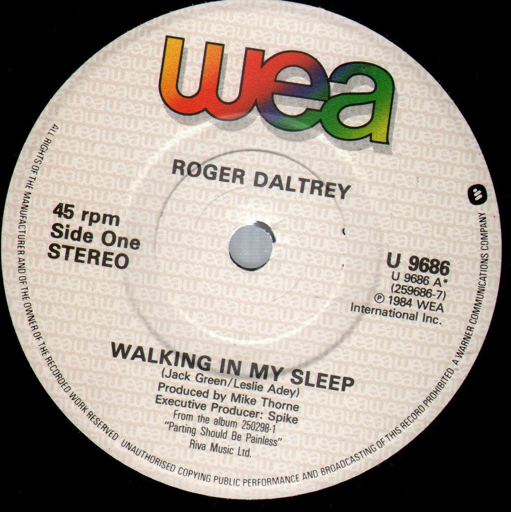 Roger Daltrey - Walking In My Sleep - 7 Inch