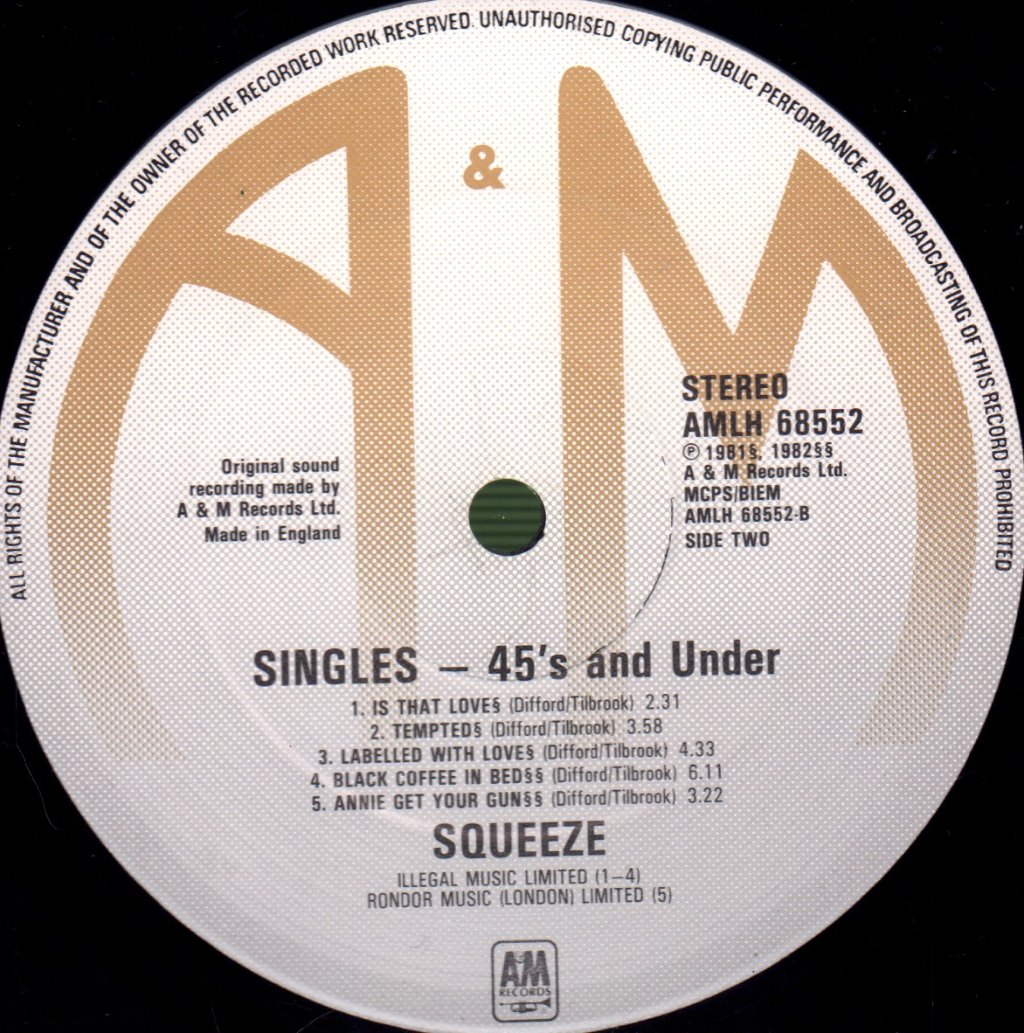 Squeeze - Singles 45'S And Under - Lp
