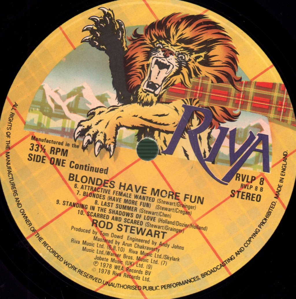 Rod Stewart - Blondes Have More Fun - Lp