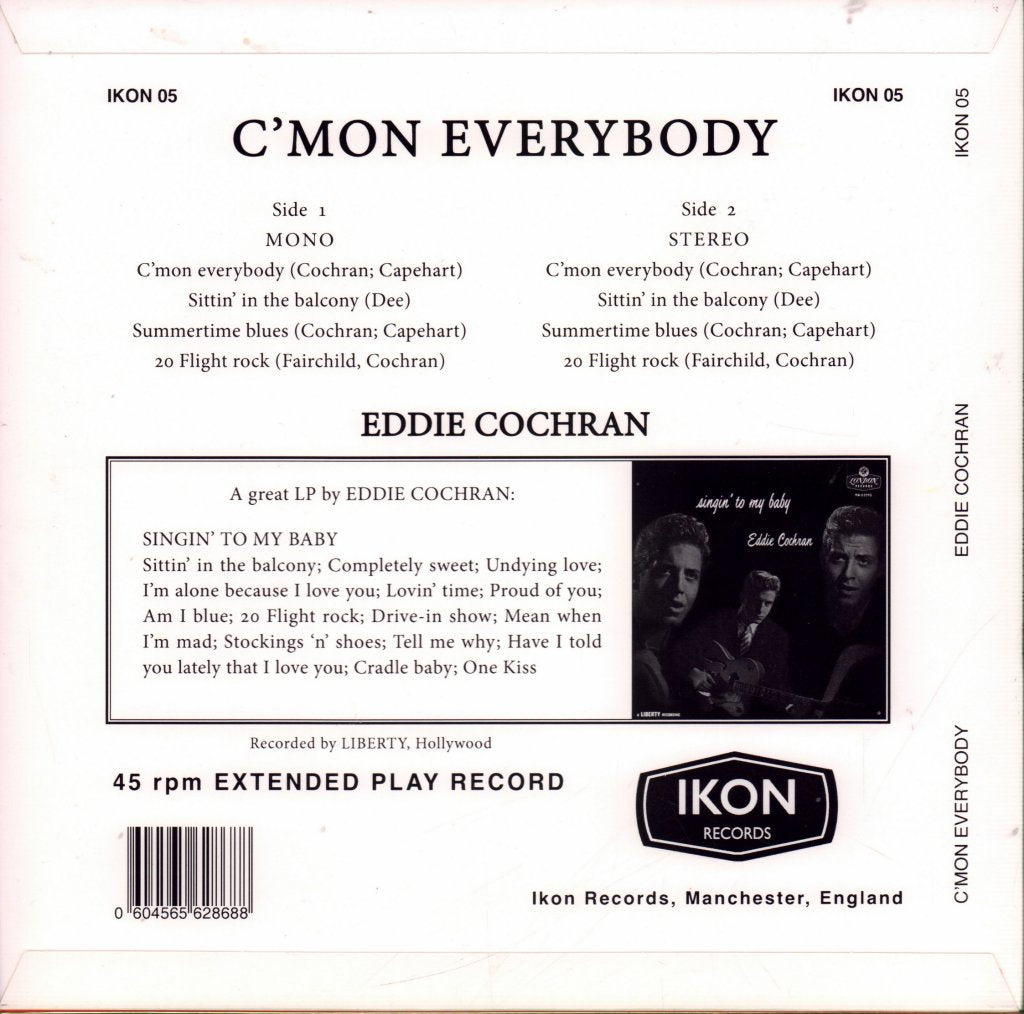 Eddie Cochran - C'mon Everybody - 10 Inch