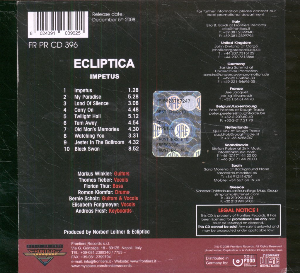 Ecliptica - Impetus - Cd