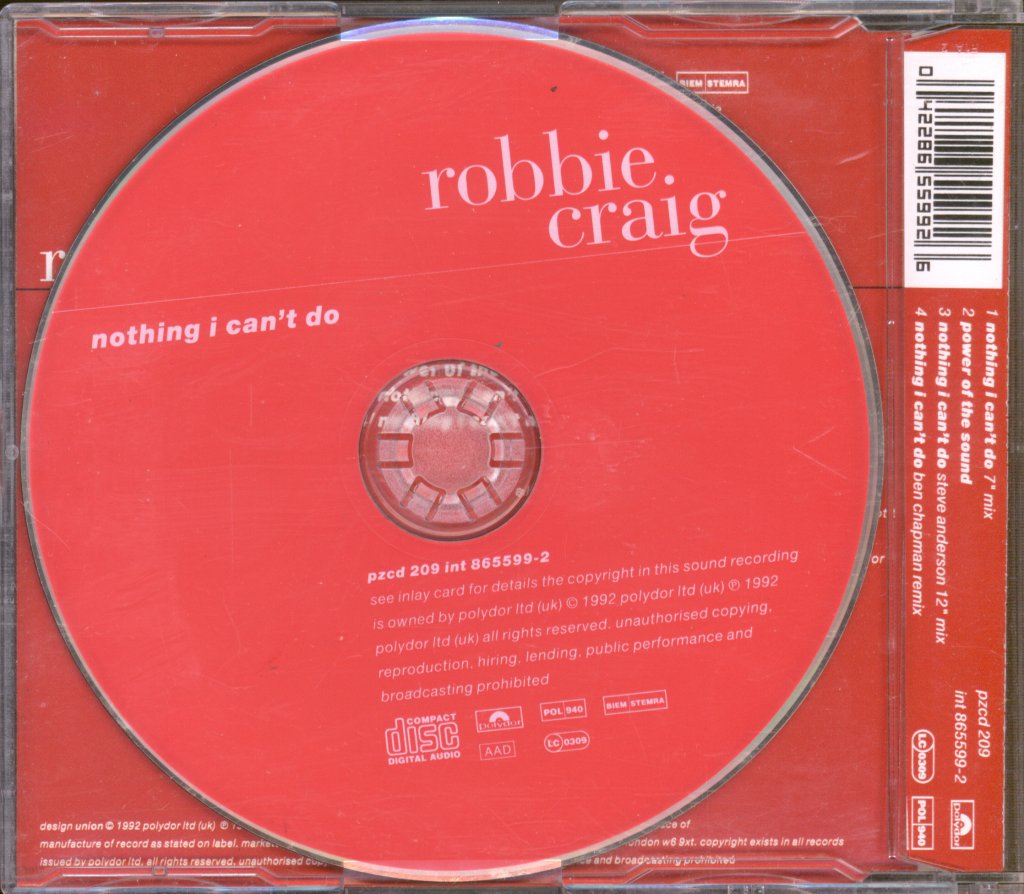 Robbie Craig - Nothing I Can't Do - Cd
